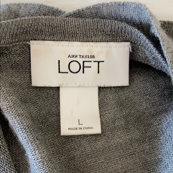 LOFT Gray Long Cardigan With Ruffled Edges - Picture 7 of 7